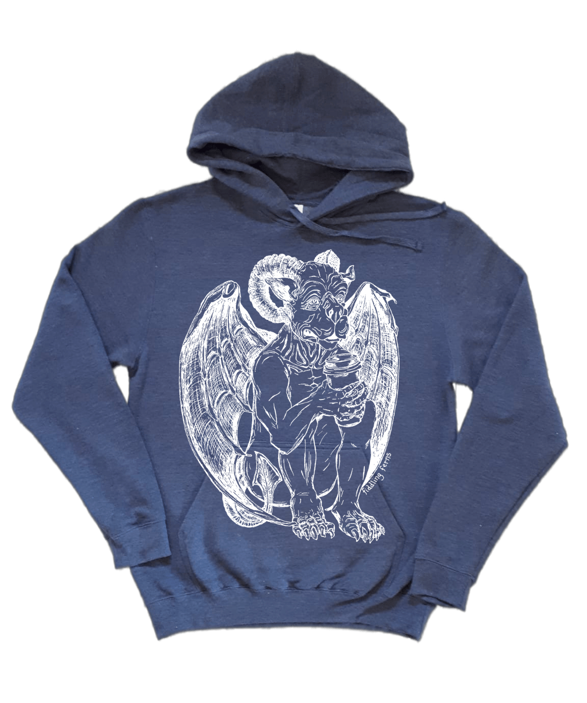 Gargoyle Drinking Coffee Unisex Fleece Hoodie