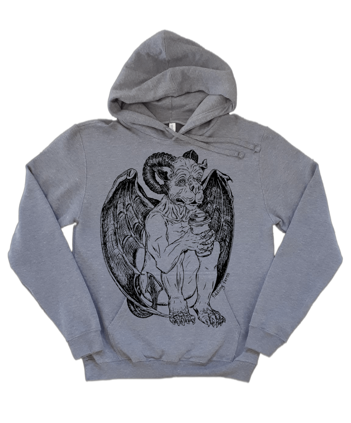 Gargoyle Drinking Coffee Unisex Fleece Hoodie