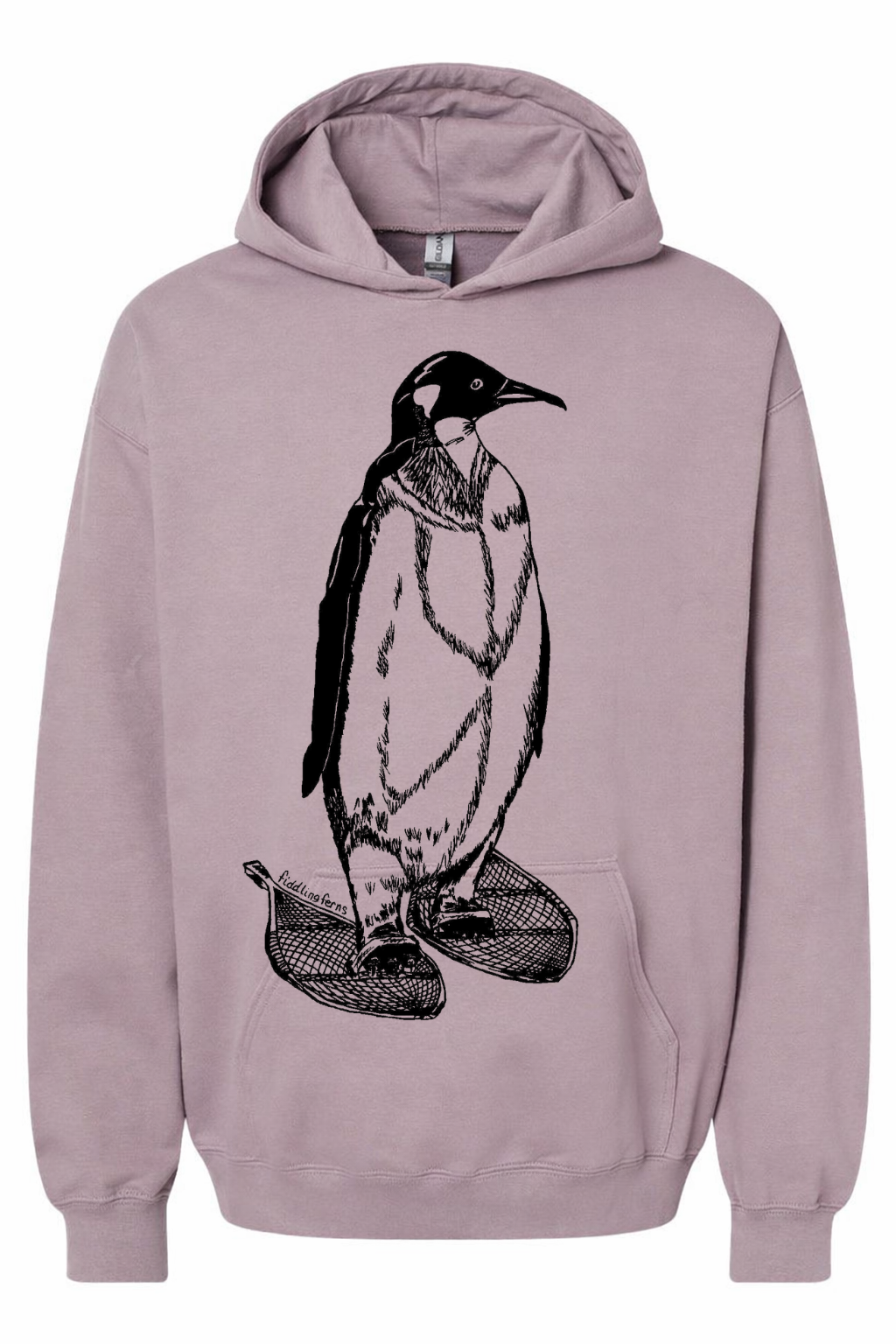Penguin on Snowshoes Unisex Fleece Hoodie