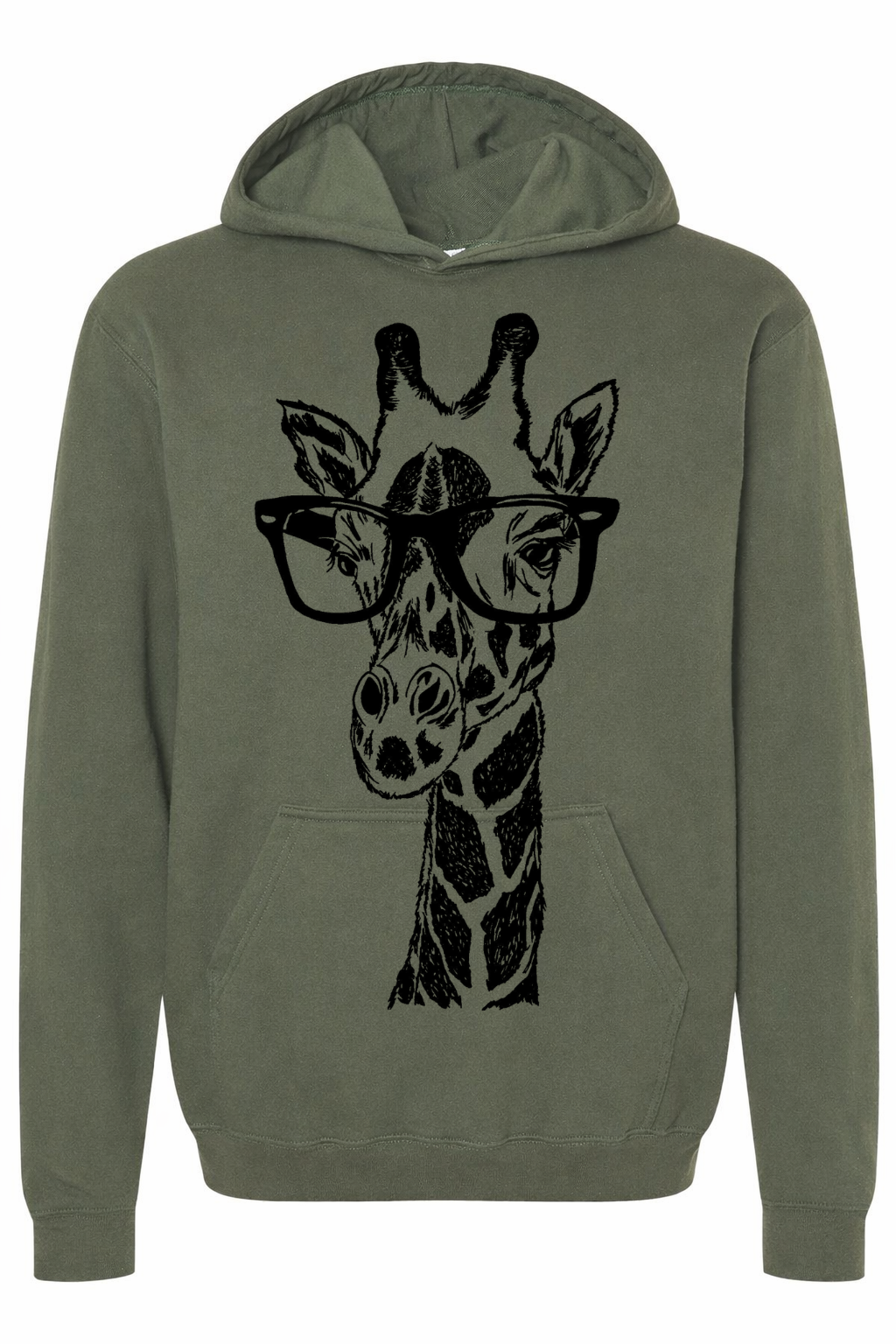 The Original Giraffe Wearing Glasses Unisex Fleece Hoodie