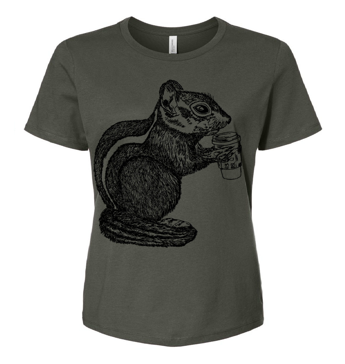 Chipmunk Drinking Coffee Ladies Loose Fit T Shirt