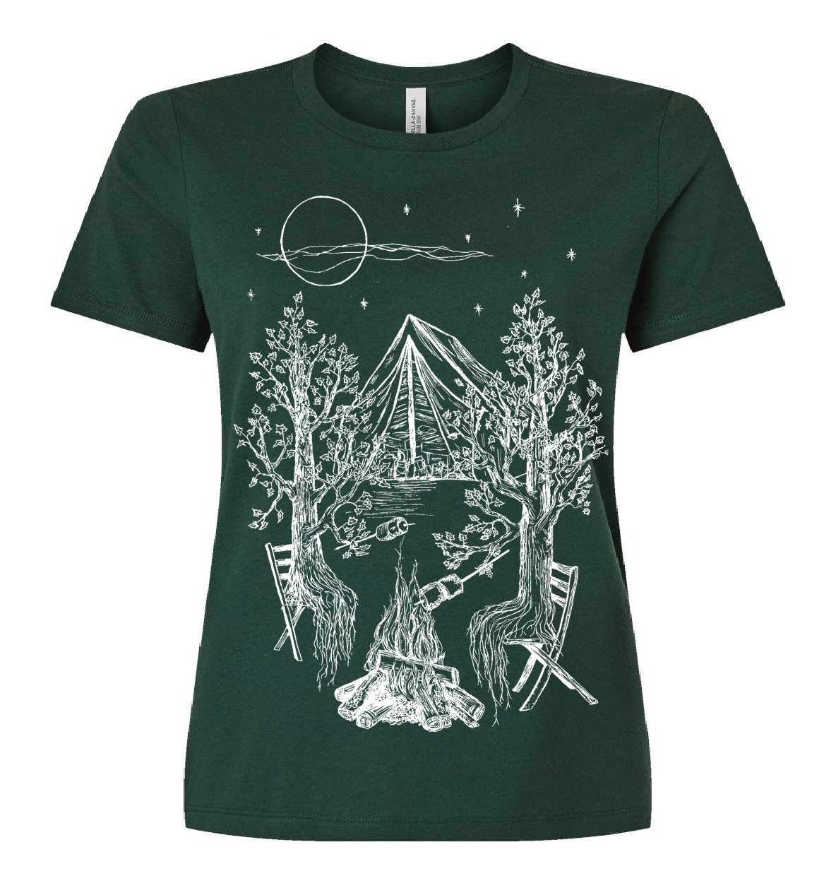 Camping Trees Ladies Loose Fit T Shirt