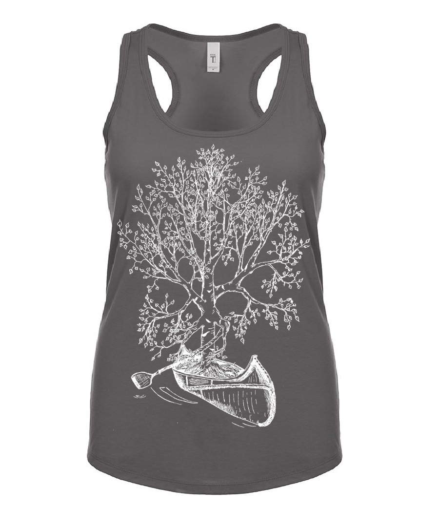 Birch Tree in a Canoe Ladies Tank Top