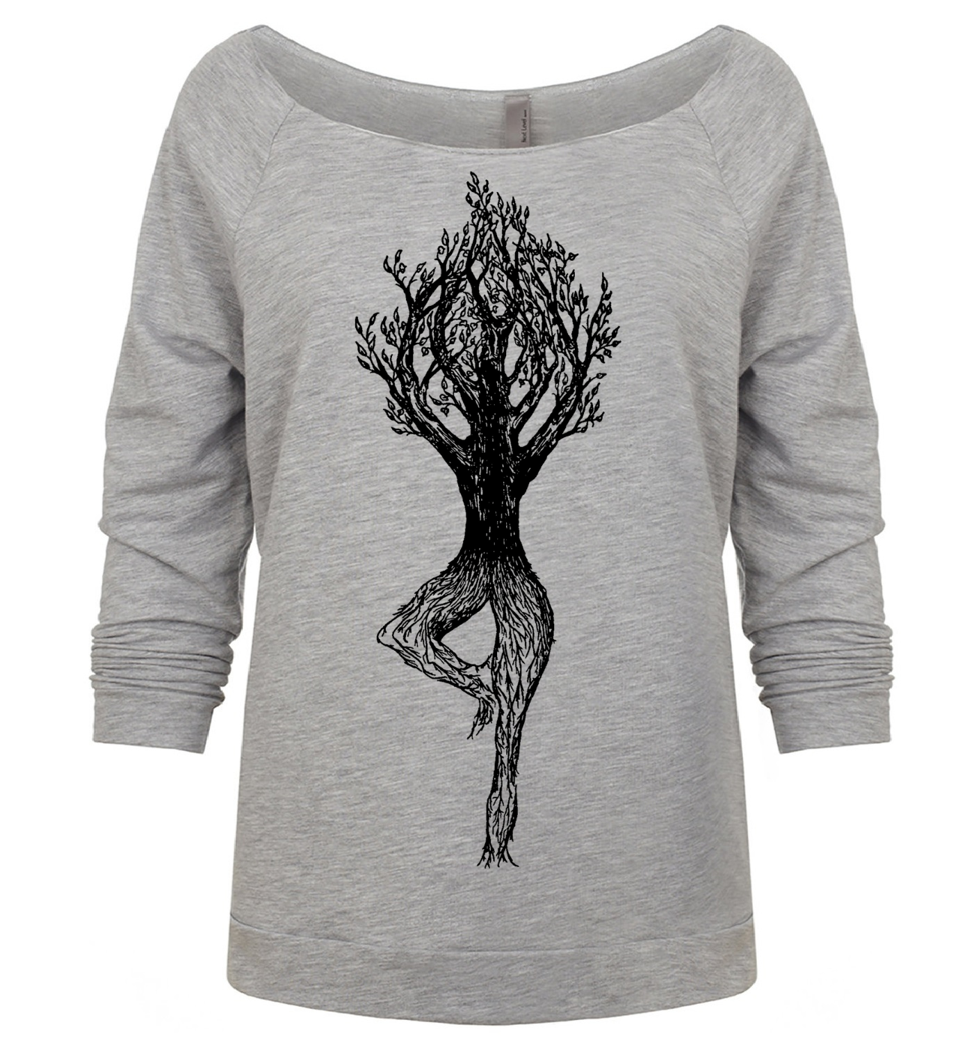 Tree Pose Ladies 3/4 Sleeve Boatneck Shirt