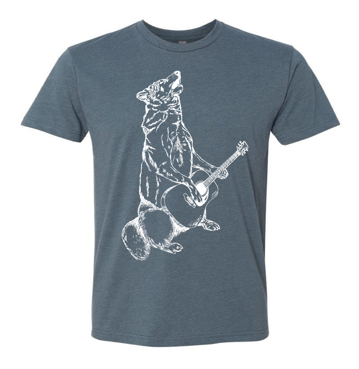 Howling Wolf Playing Guitar Unisex T Shirt