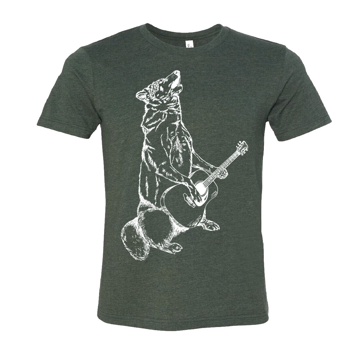 Howling Wolf Playing Guitar Unisex T Shirt