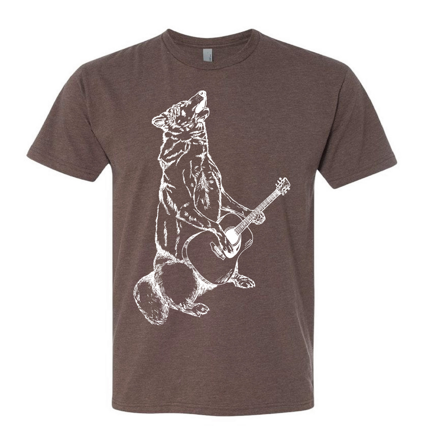 Howling Wolf Playing Guitar Unisex T Shirt