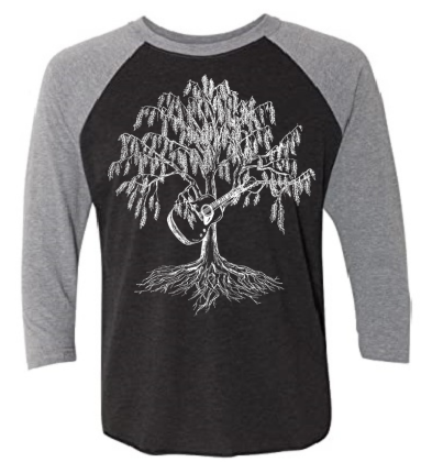 Weeping Willow Guitar Unisex 3/4 Sleeve Baseball Tee
