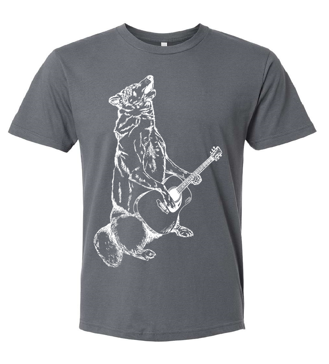 Howling Wolf Playing Guitar Unisex T Shirt
