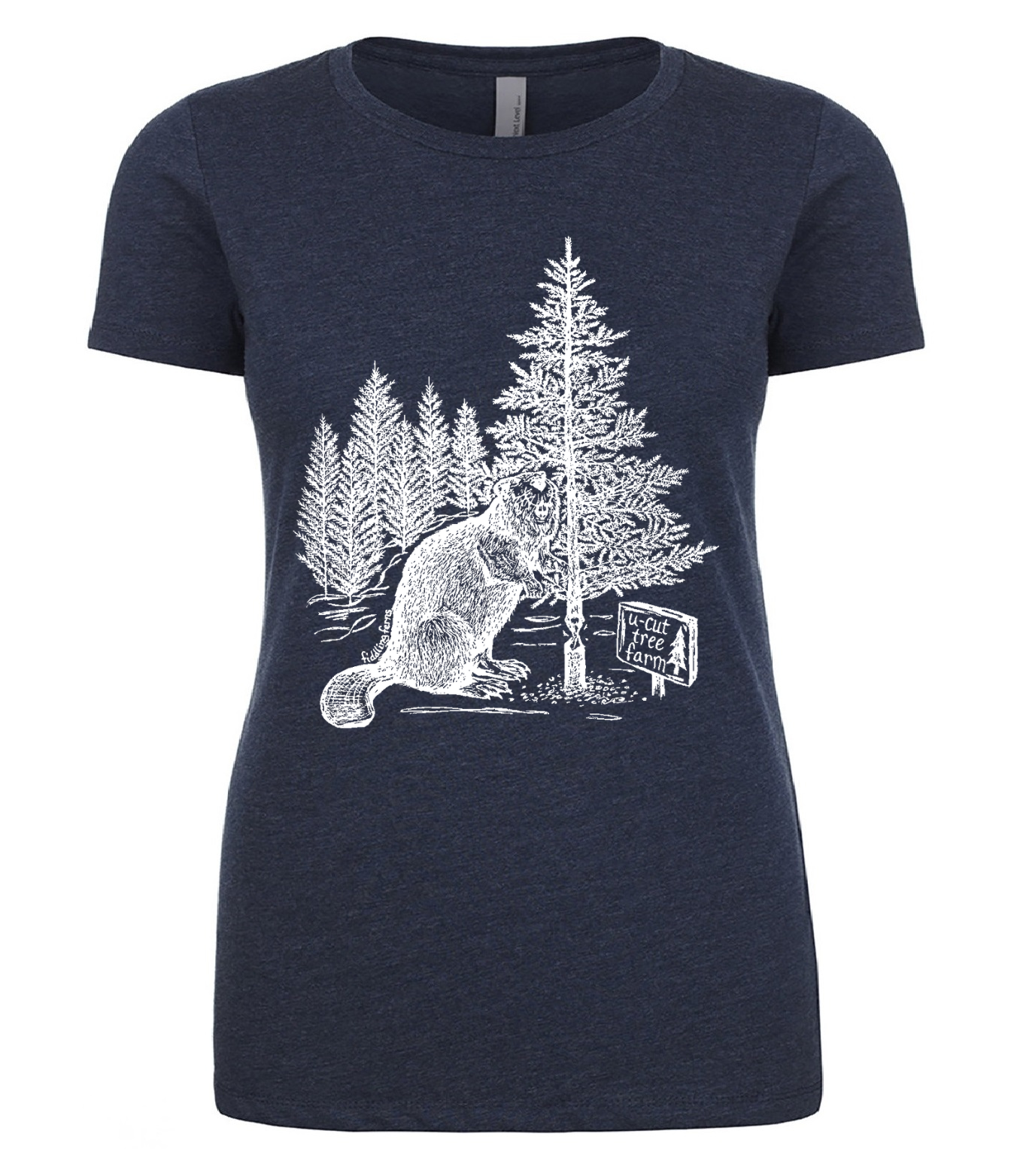 Beaver at a U Cut Tree Farm Ladies T Shirt