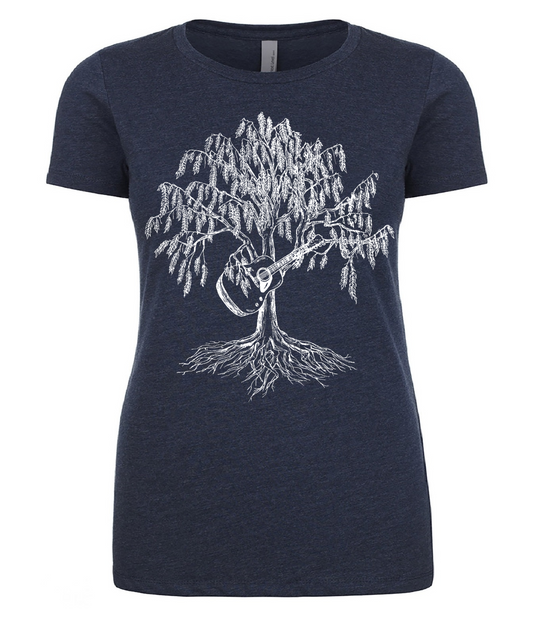 Weeping Willow Guitar Ladies T Shirt