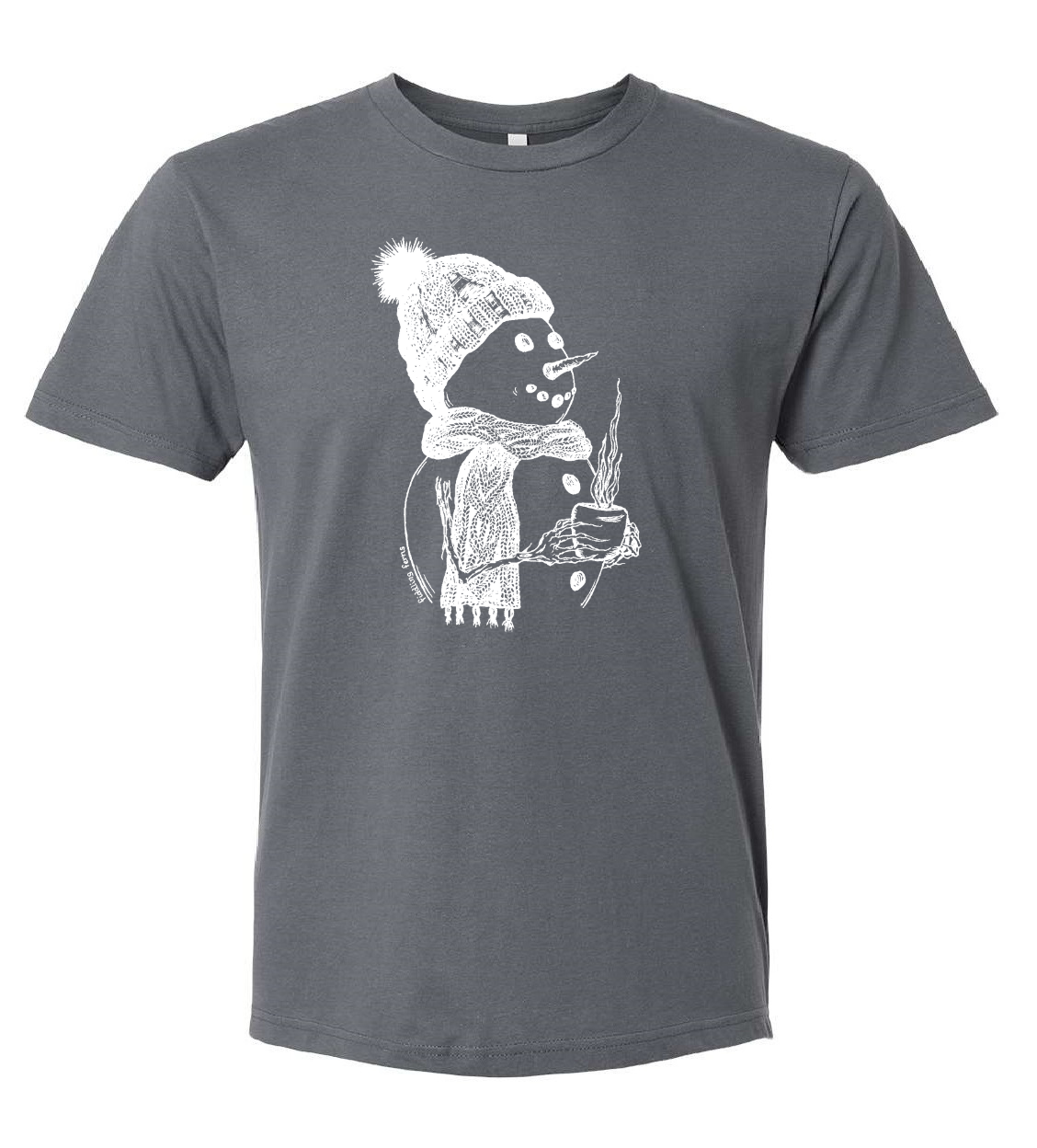 Snowman Drinking Coffee Unisex T Shirt