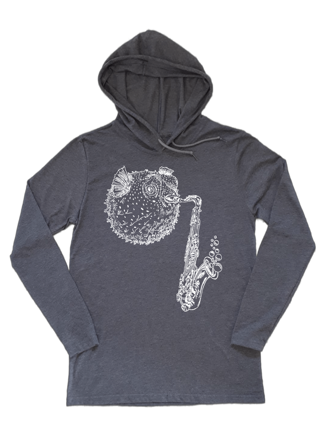 Blowfish Playing Saxophone Unisex Lightweight Hoodie