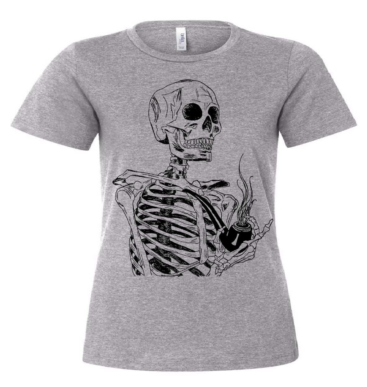 Skeleton Smoking a Pipe Ladies Loose Fit T Shirt