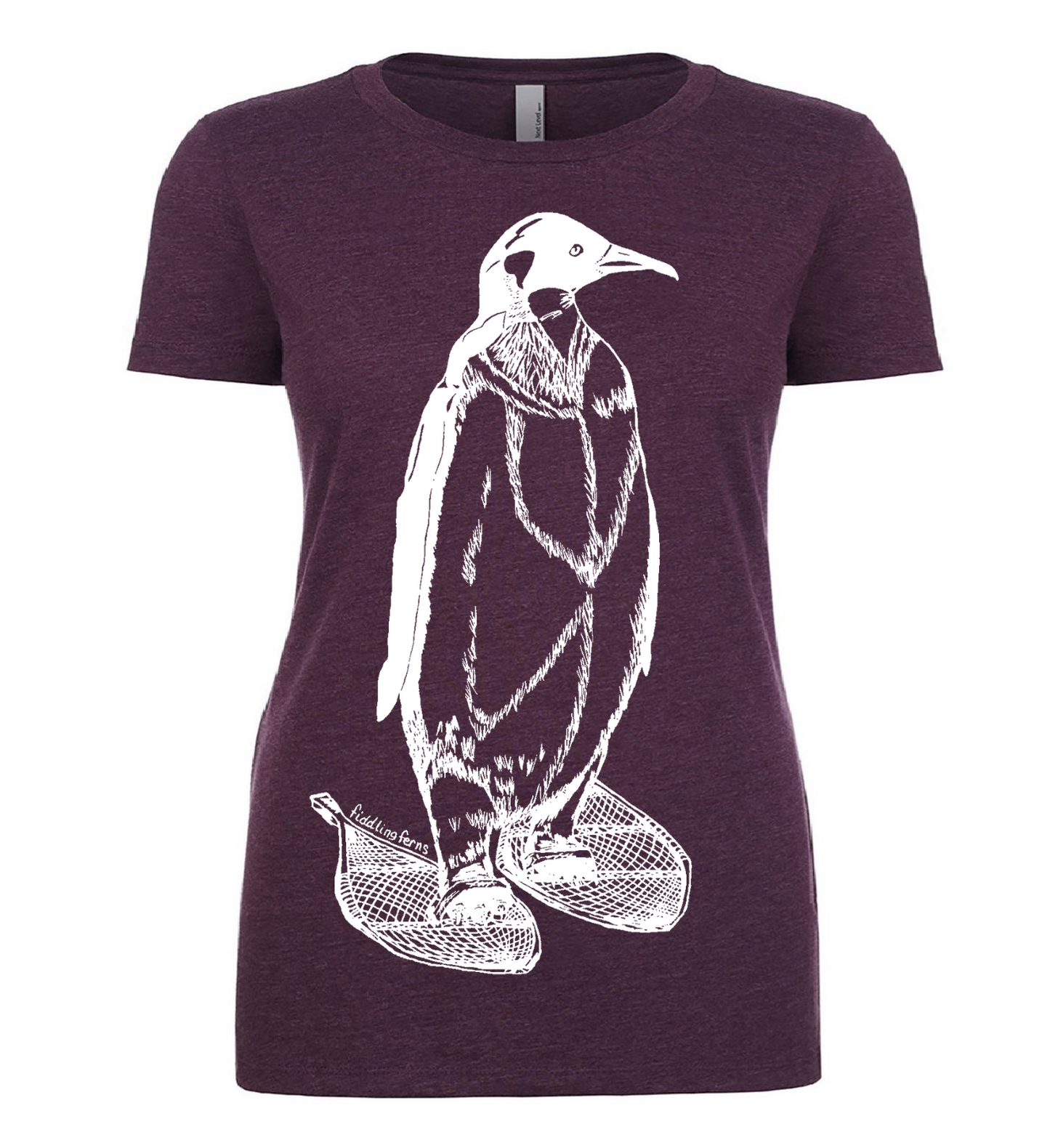 Penguin Wearing Snowshoes Ladies T Shirt