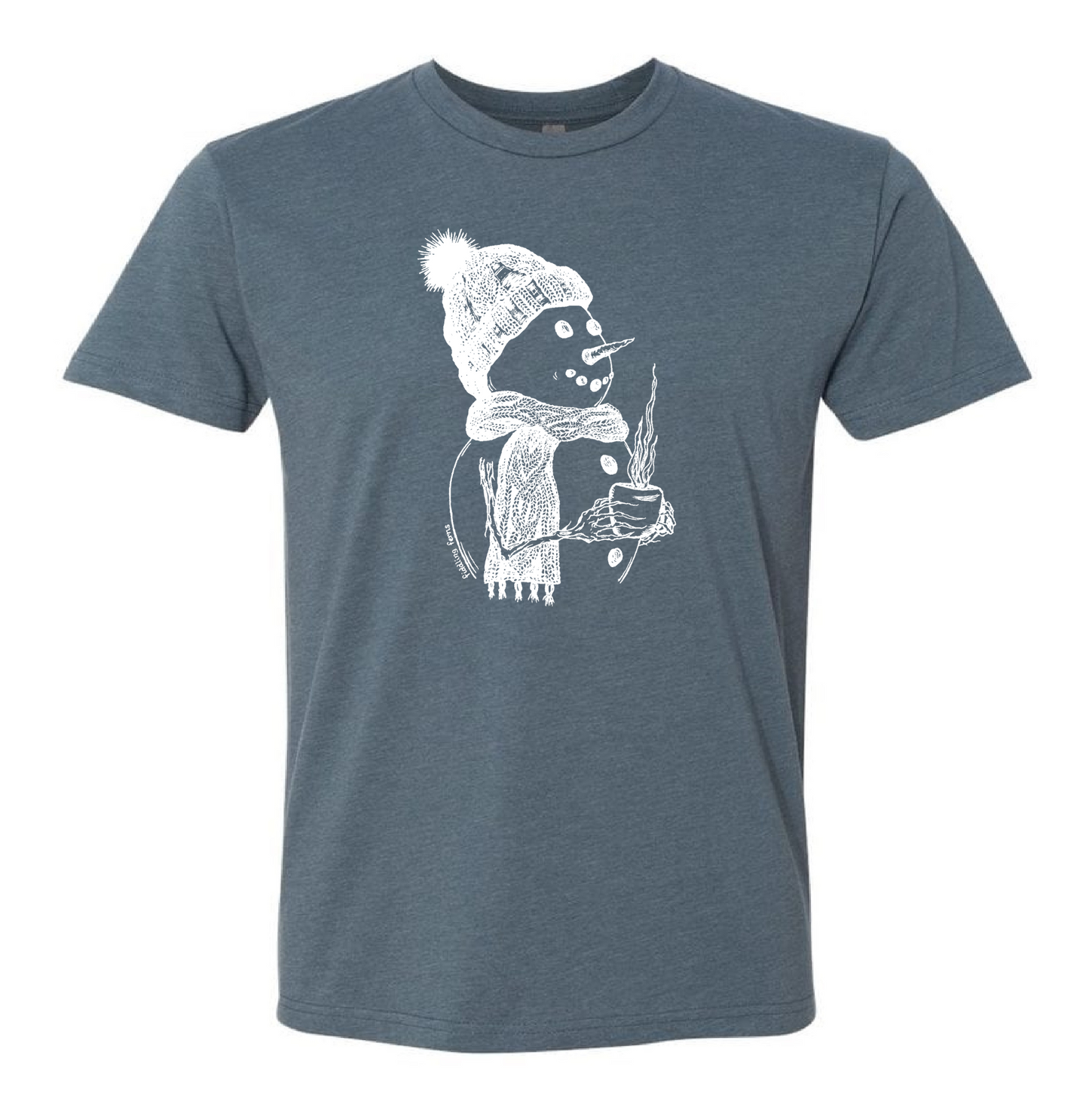 Snowman Drinking Coffee Unisex T Shirt