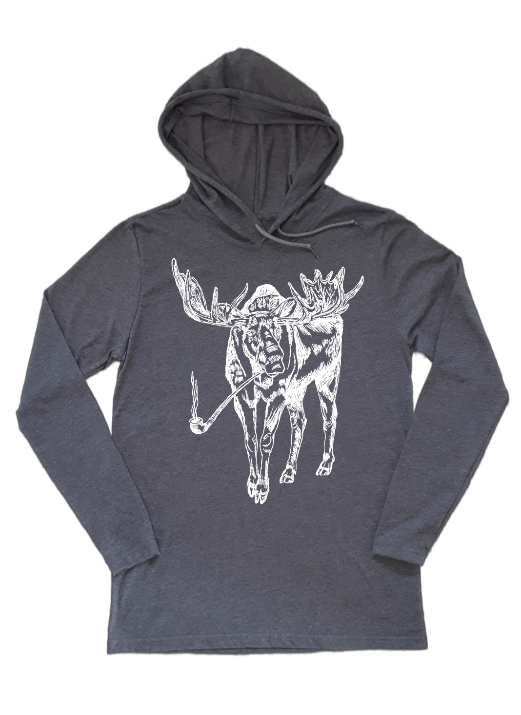 Moose Smoking a Pipe Unisex Lightweight Hoodie