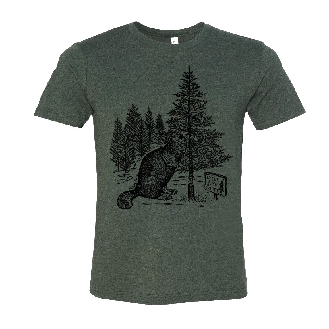 Beaver at a U Cut Tree Farm Unisex T Shirt