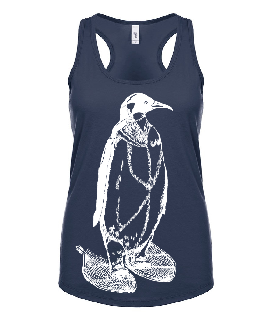 Penguin on Snowshoes Ladies Tank Top