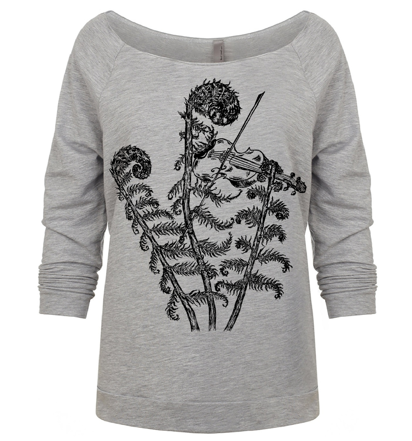 Fiddleheads Playing the Fiddle Ladies 3/4 Sleeve Boatneck Shirt