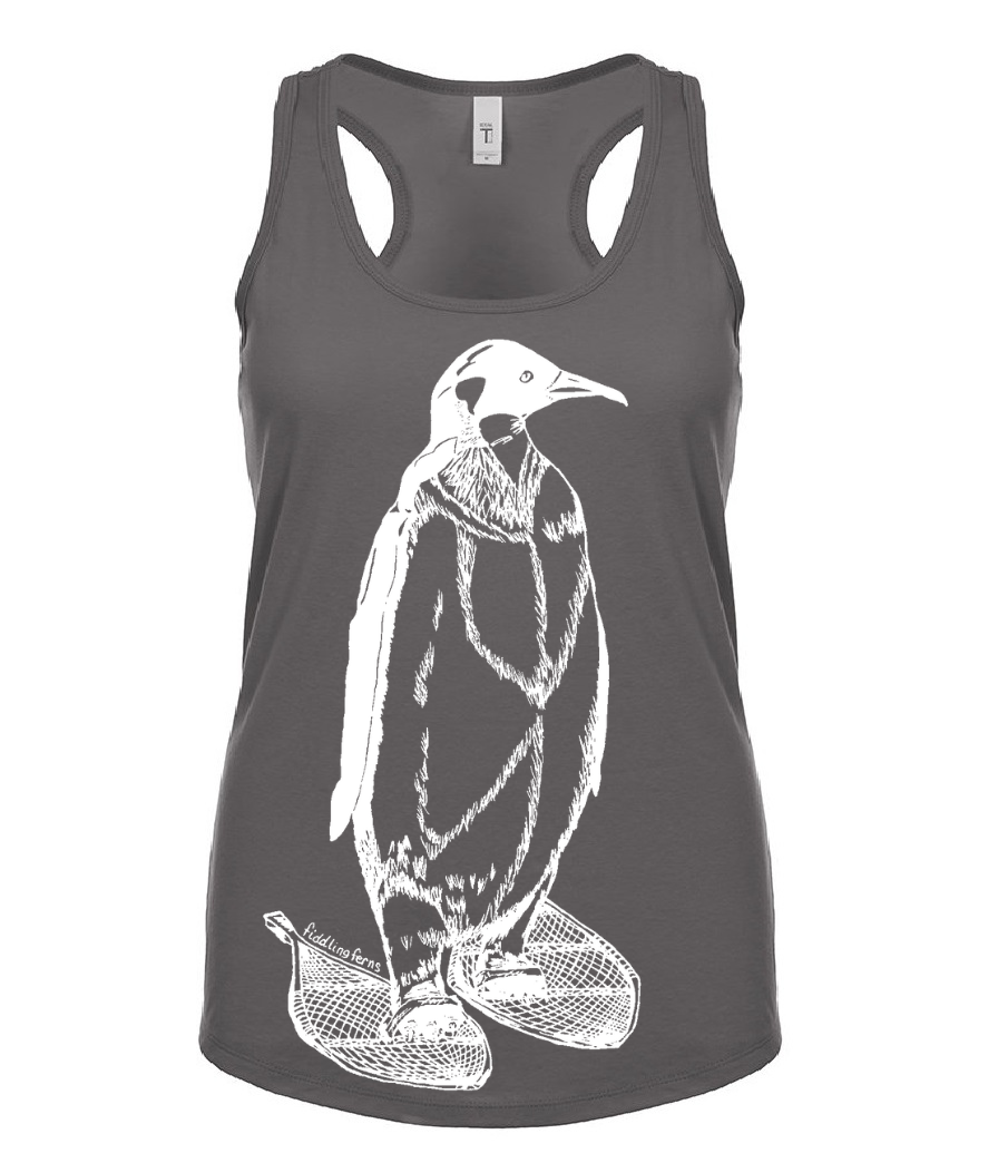 Penguin on Snowshoes Ladies Tank Top