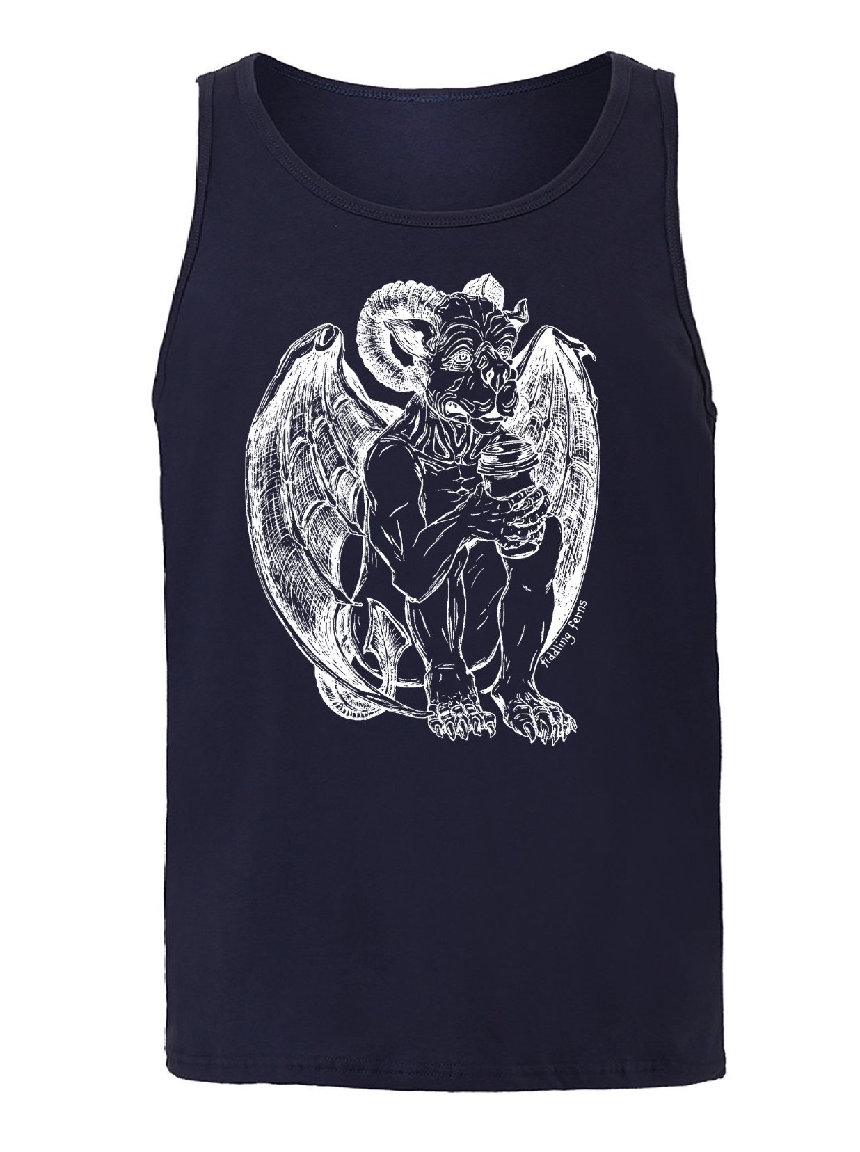 Gargoyle Drinking Coffee Unisex Tank Top