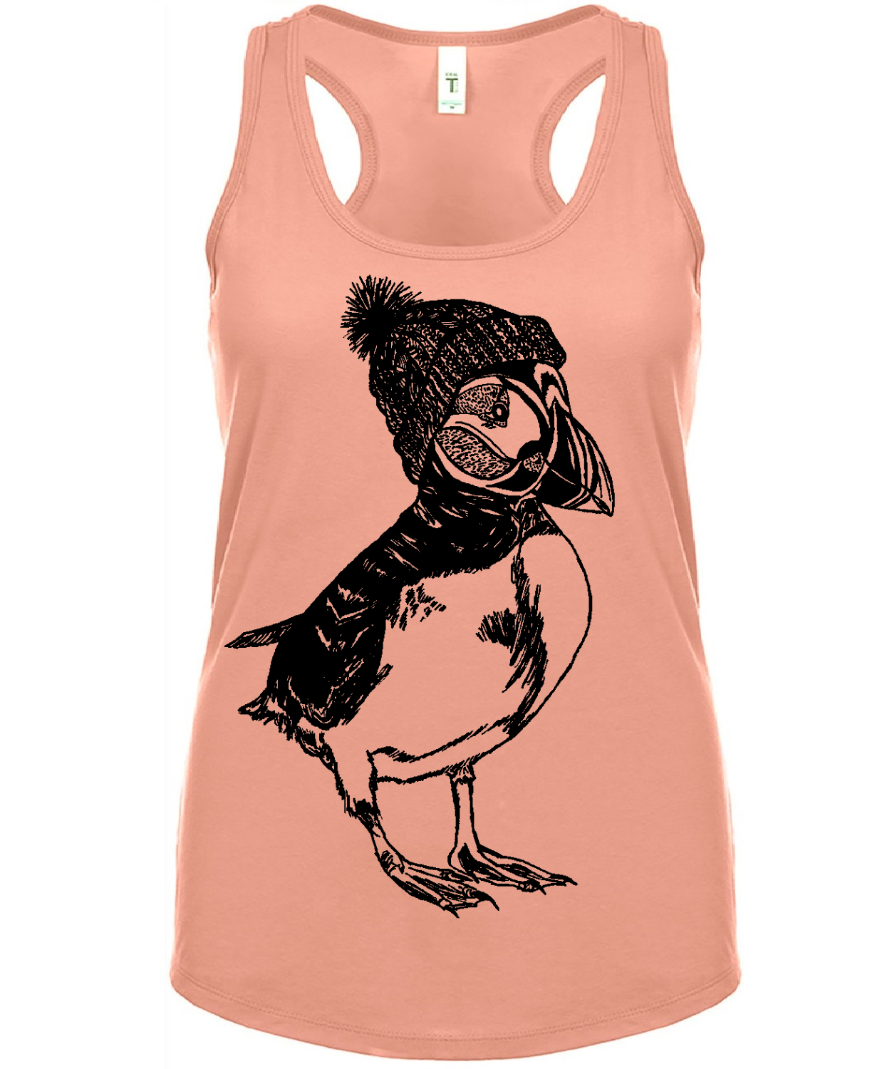 Puffin in a Pom Pom Hat Ladies Tank Top