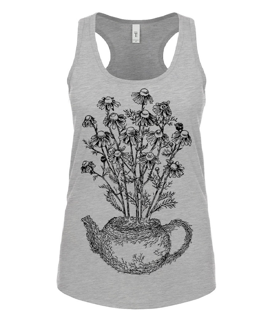 Chamomile Teapot Ladies Tank Top