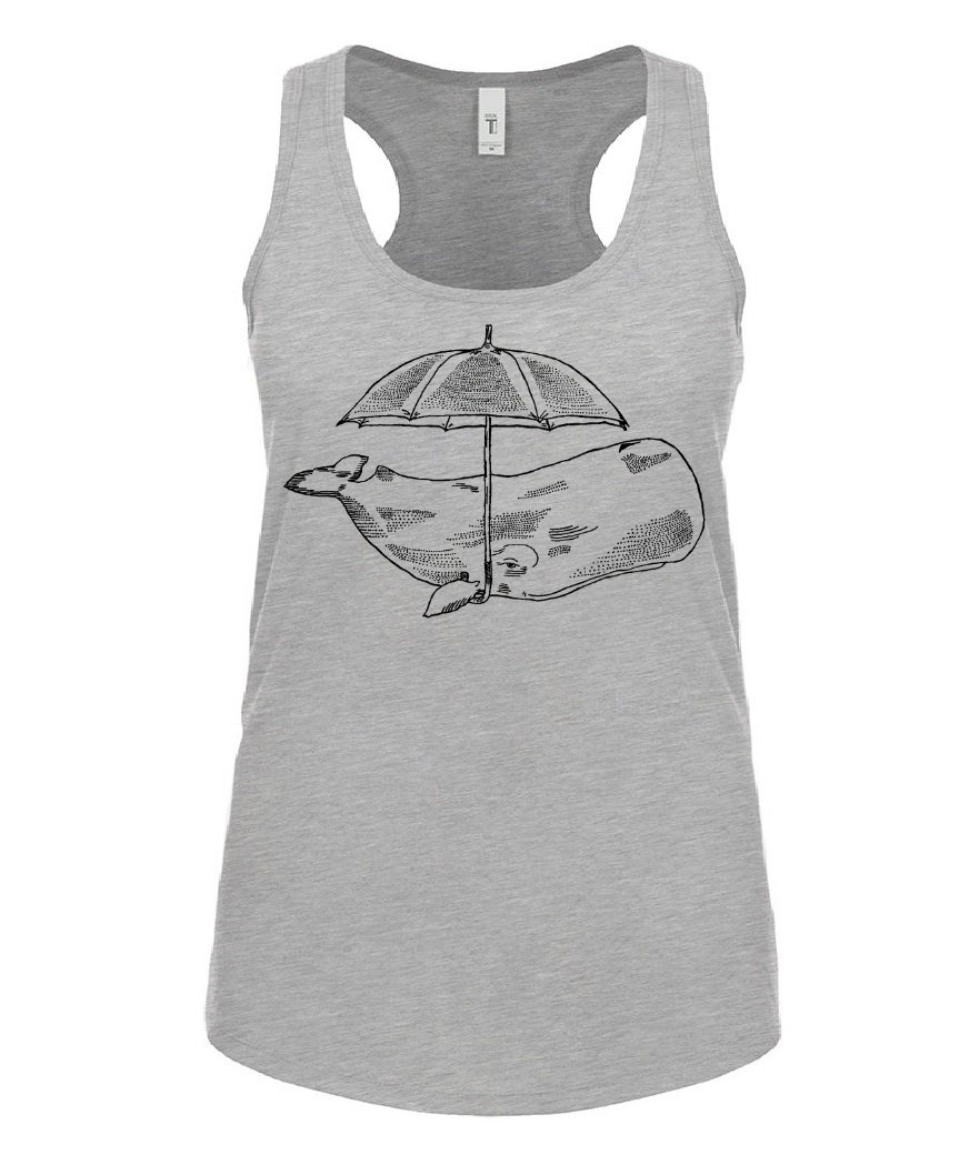 Whale with an Umbrella Ladies Tank Top