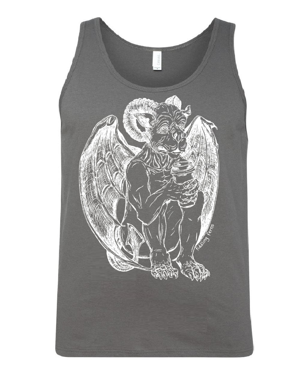 Gargoyle Drinking Coffee Unisex Tank Top