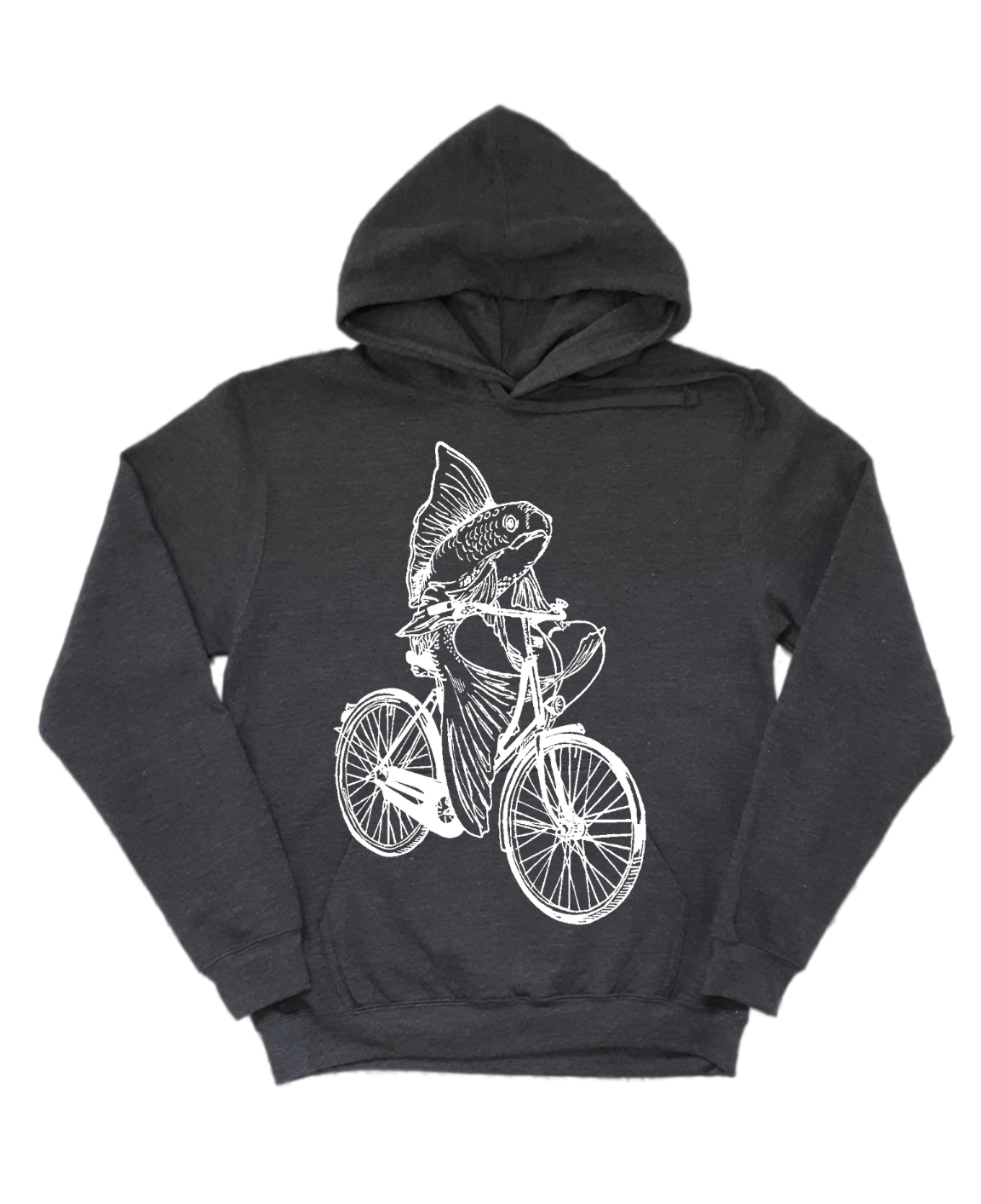 Fish on a Bicycle Unisex Fleece Hoodie