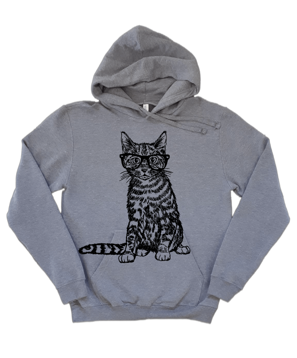 Cat Wearing Glasses Unisex Fleece Hoodie