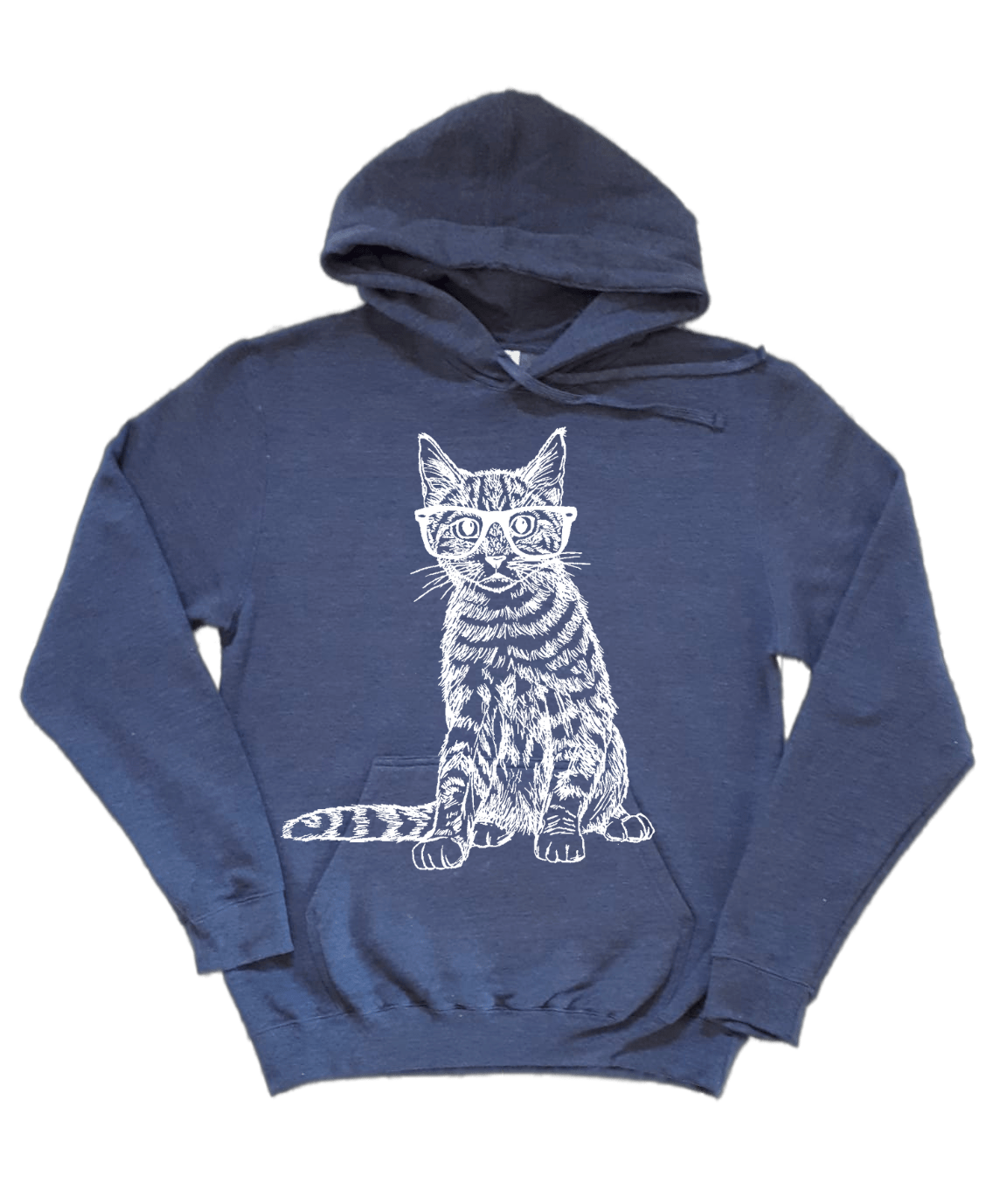 Cat Wearing Glasses Unisex Fleece Hoodie