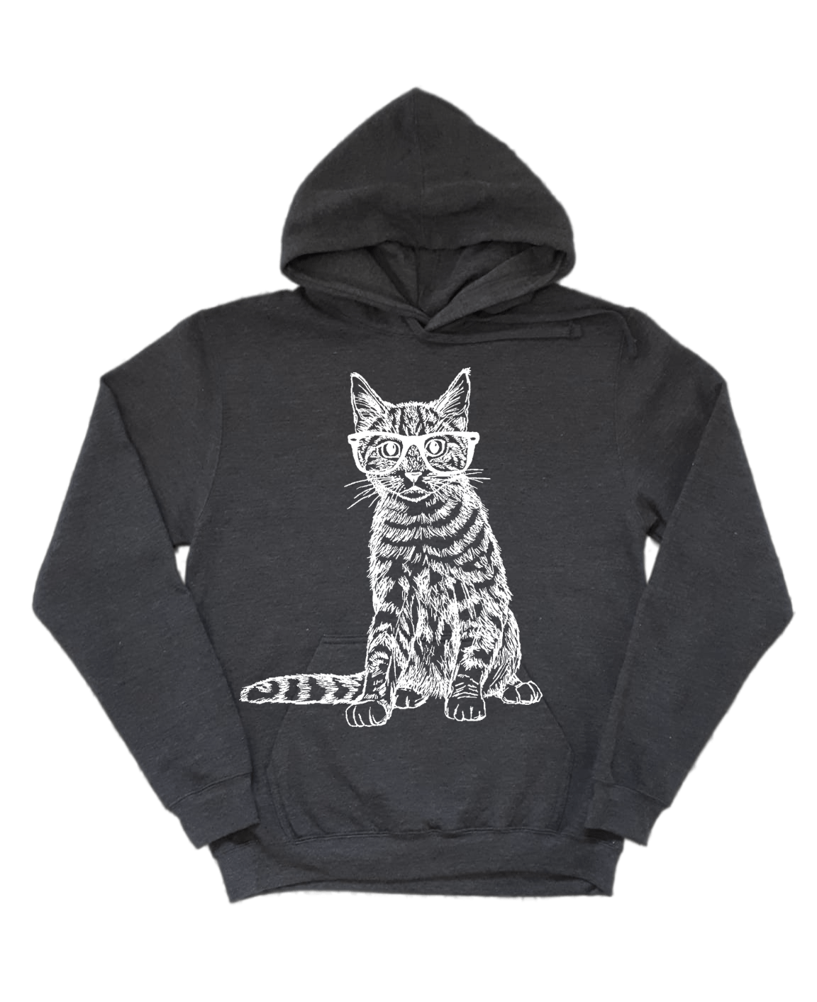 Cat Wearing Glasses Unisex Fleece Hoodie