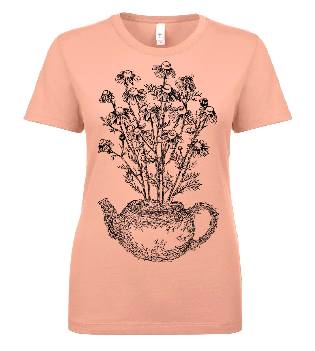 Chamomile Teapot Ladies T Shirt