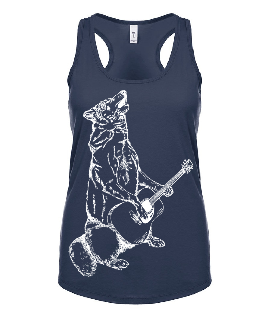 Howling Wolf Guitarist Ladies Tank Top