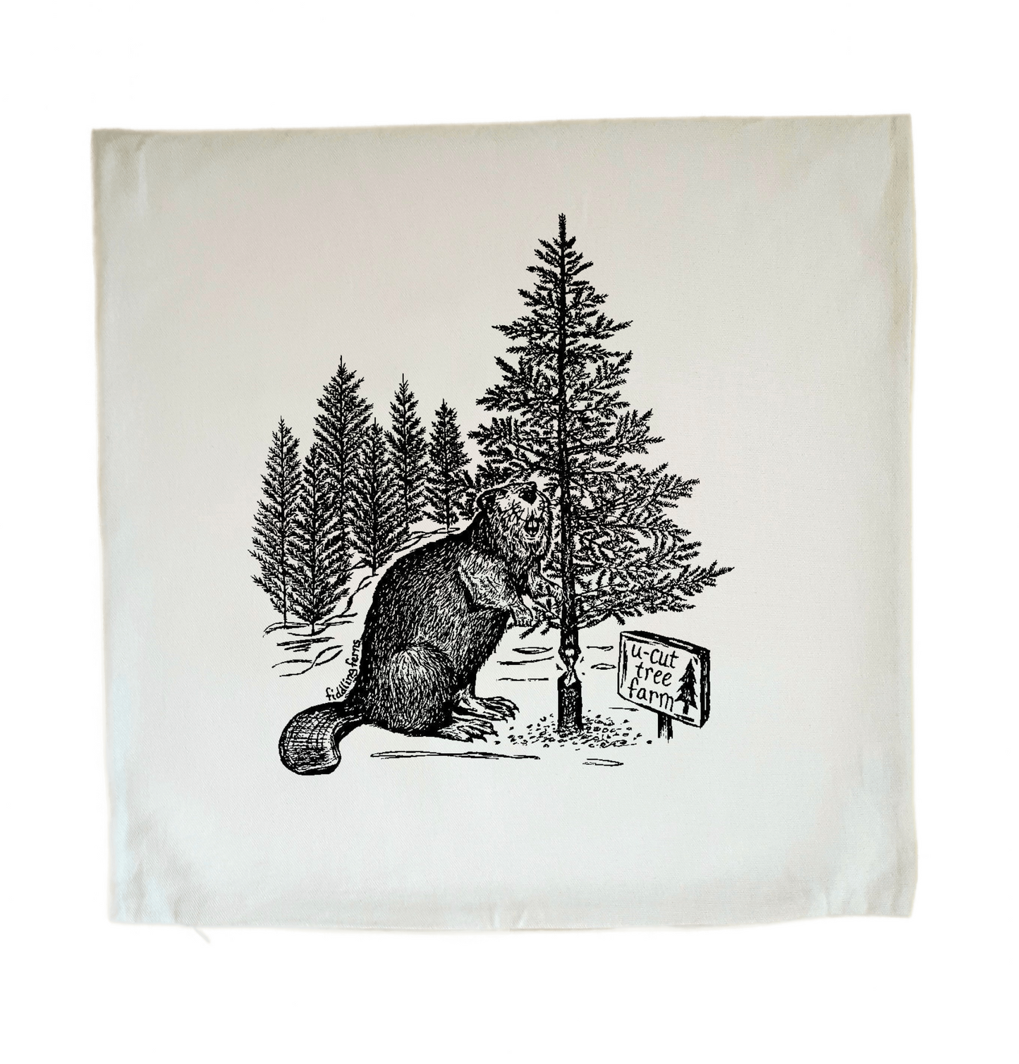 Beaver at U Cut Tree Farm 20 x 20 Cushion Cover