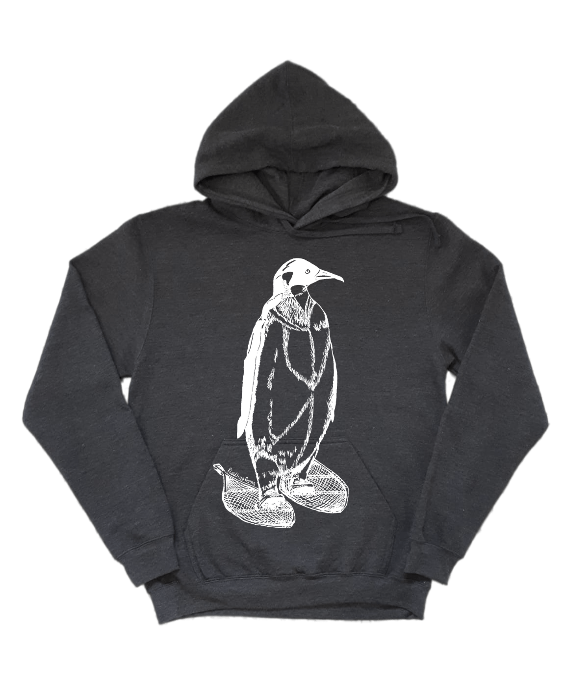 Penguin on Snowshoes Unisex Fleece Hoodie