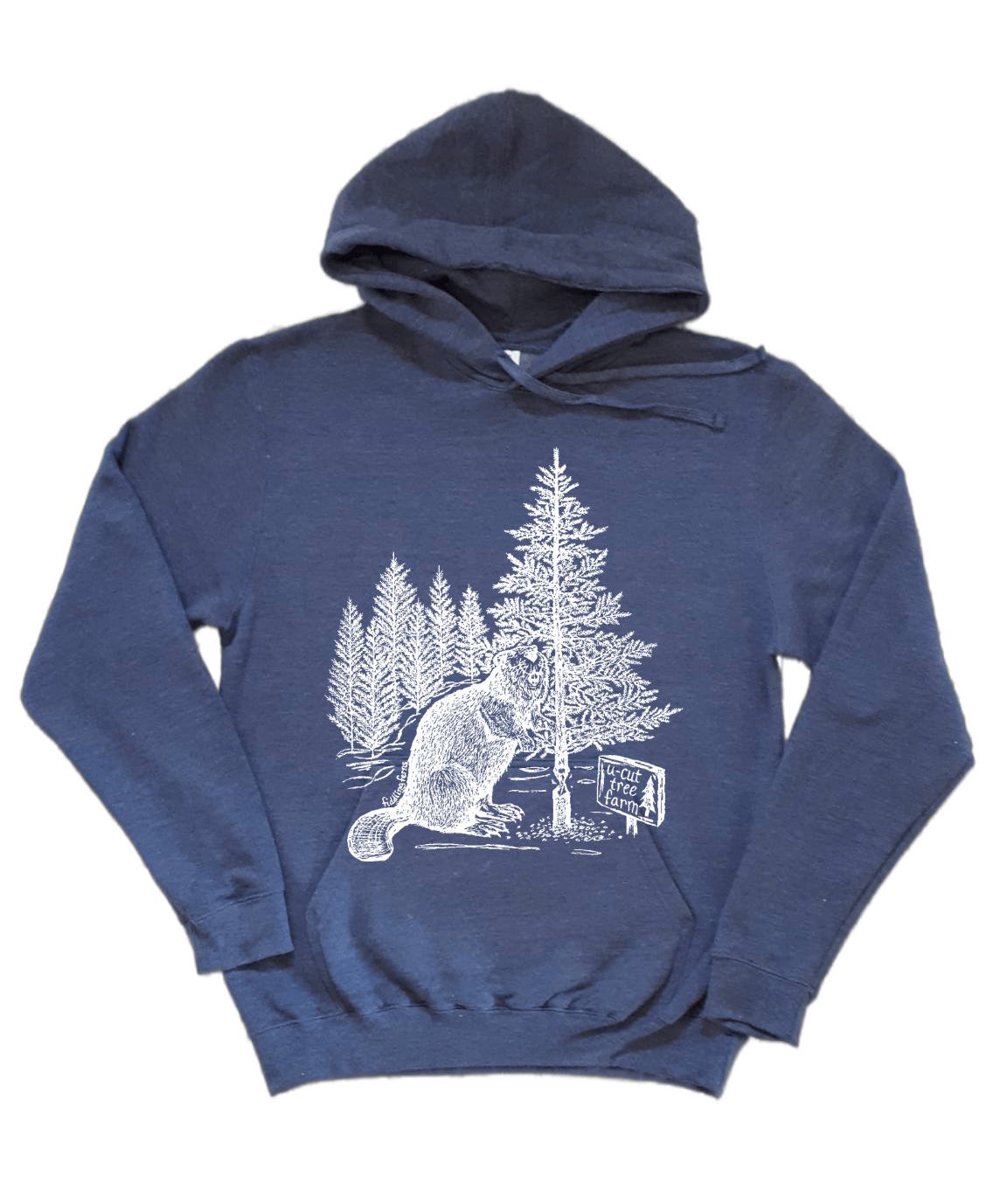 Beaver at a U Cut Tree Farm Unisex Fleece Hoodie