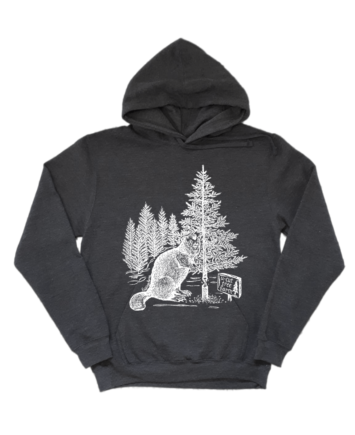 Beaver at a U Cut Tree Farm Unisex Fleece Hoodie