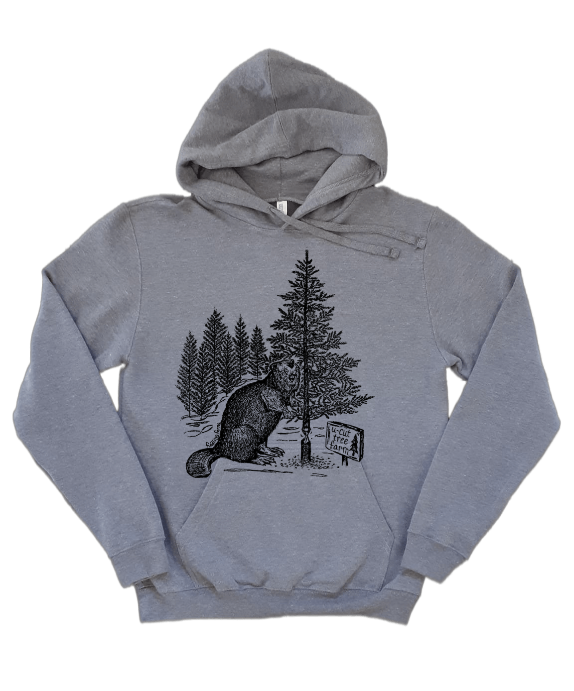 Beaver at a U Cut Tree Farm Unisex Fleece Hoodie