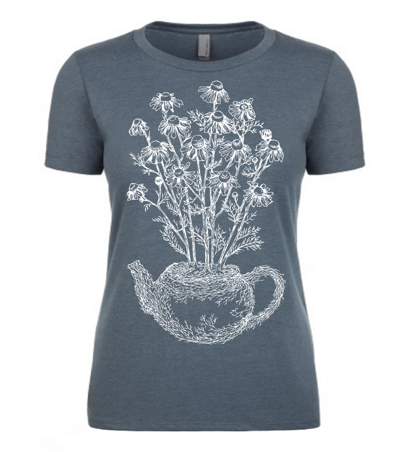 Chamomile Teapot Ladies T Shirt