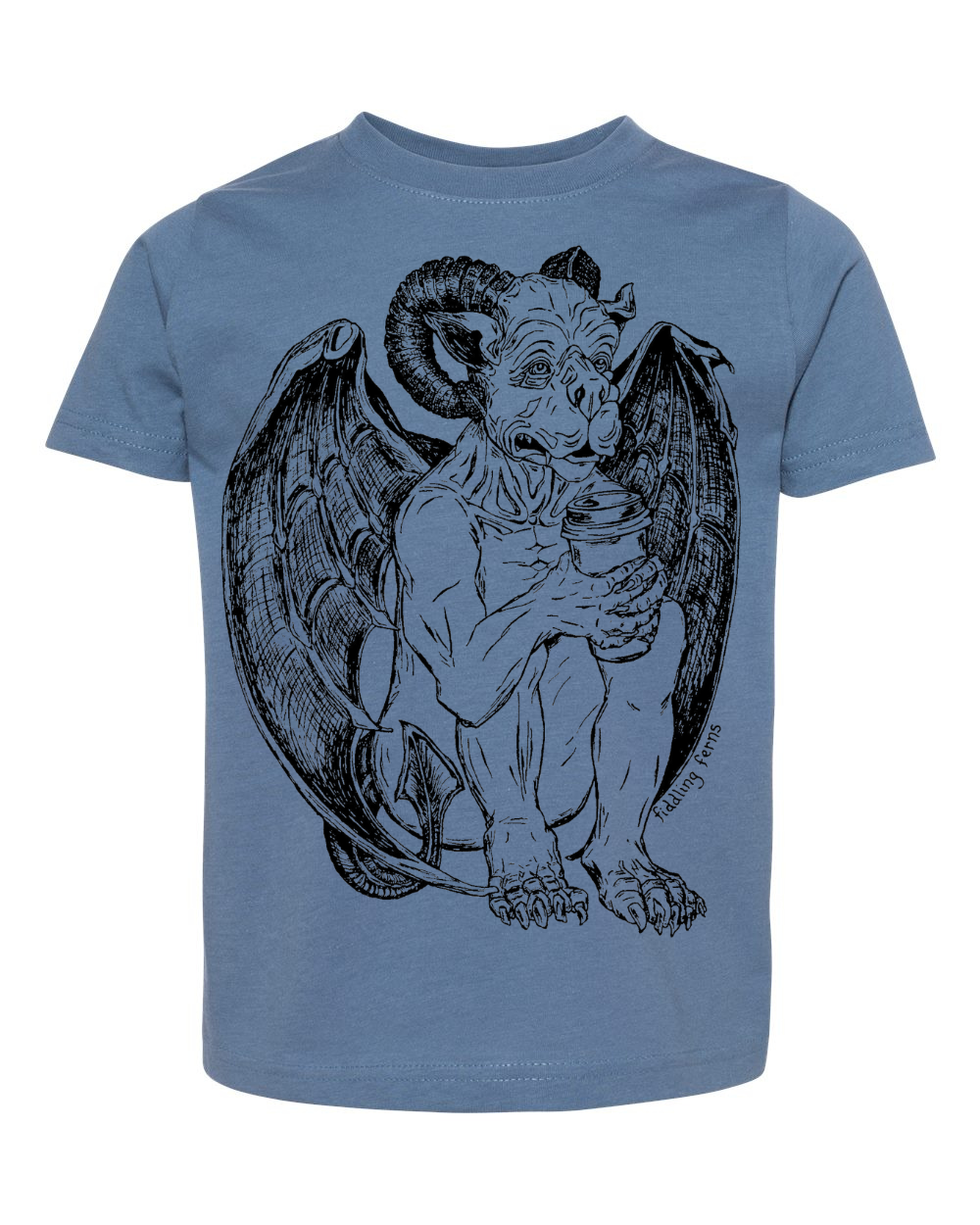 Gargoyle Drinking Coffee Toddler Tee
