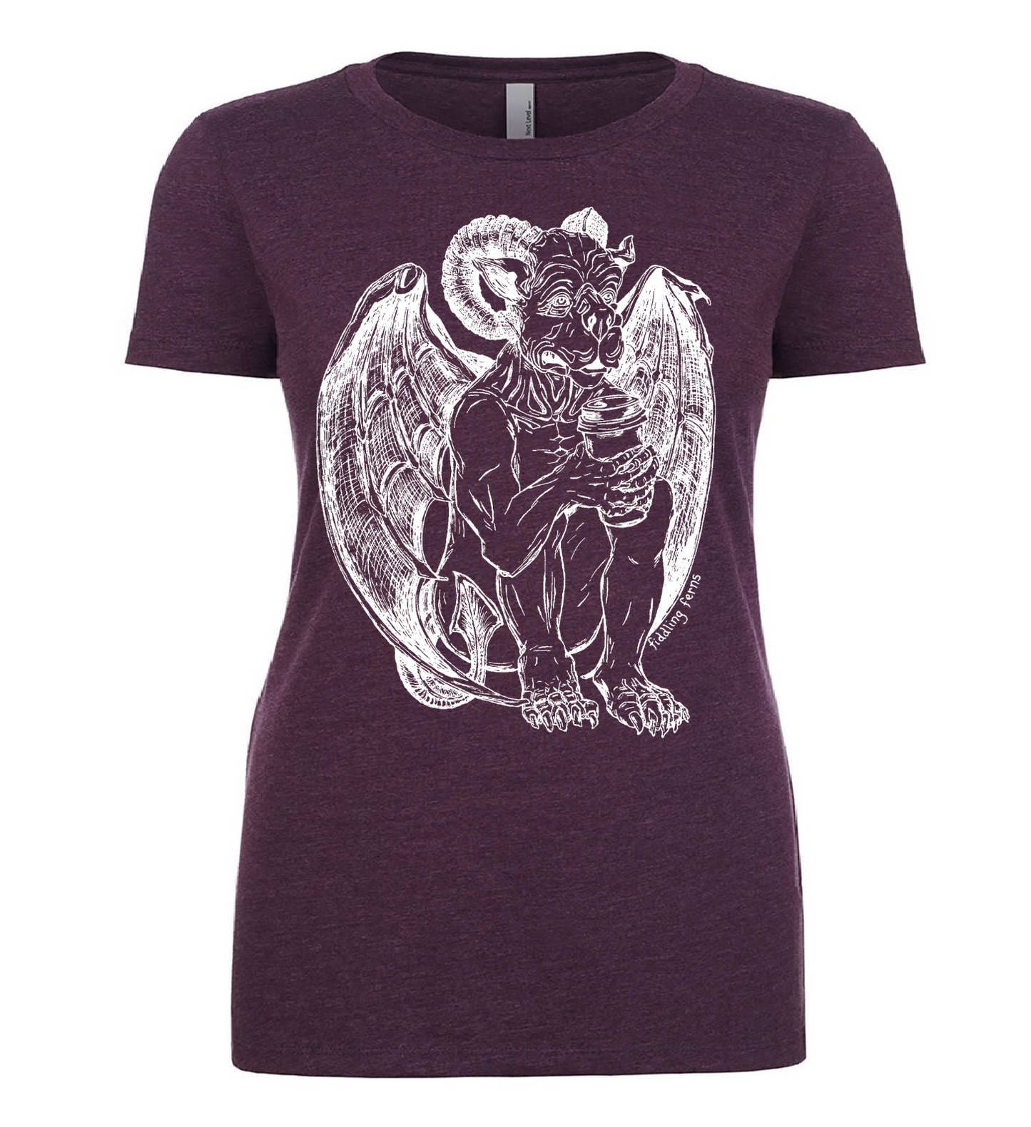 Gargoyle Drinking Coffee Ladies T Shirt