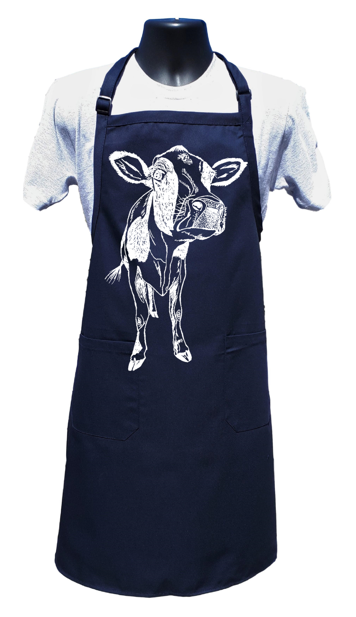 Close Up Cow Chef Apron with Pockets
