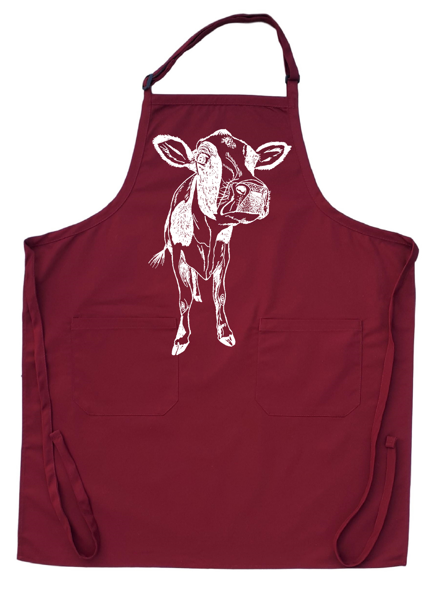Close Up Cow Chef Apron with Pockets