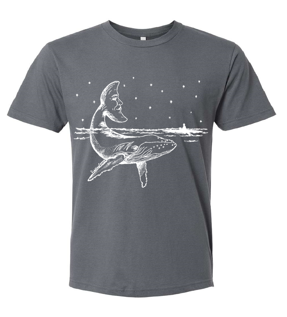 Whale with a Moon Tail Unisex T Shirt