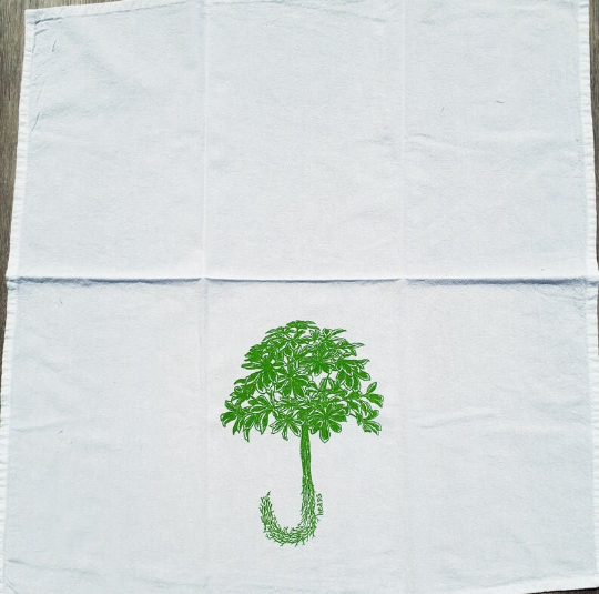 Umbrella Tree Flour Sack Tea Towel