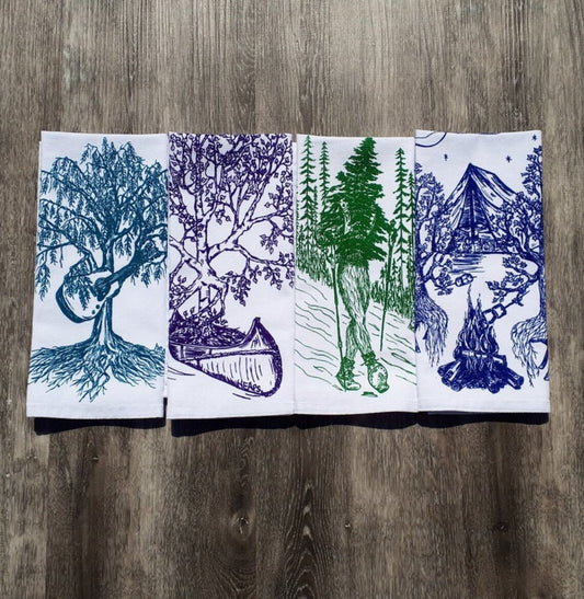 Set of 4 Woodland Trees Napkins Bright