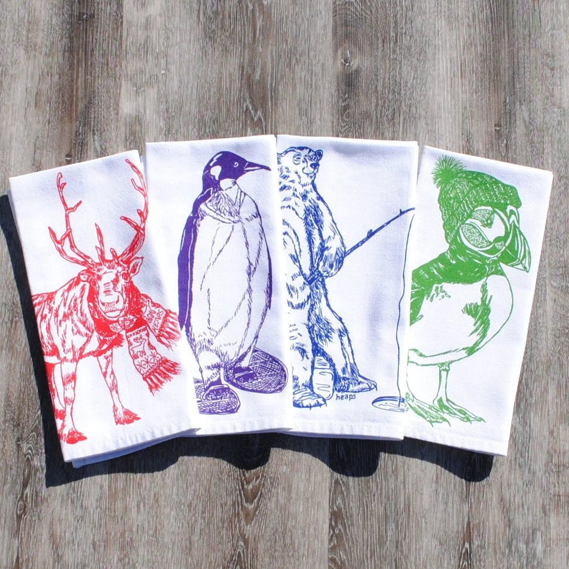 Set of 4 Winter Wonderland Napkins Bright